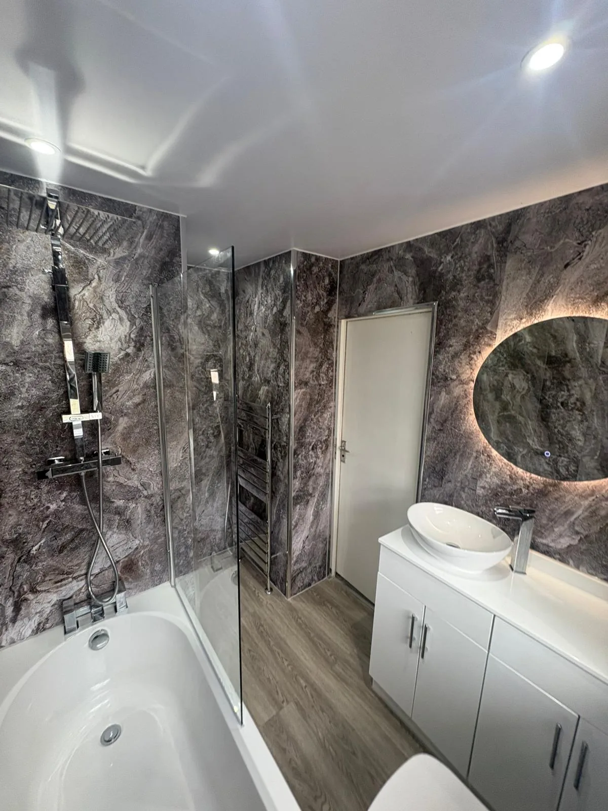 Completed modern bathroom